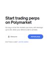 A promotional graphic for Polymarket's perpetual futures trading platform, featuring the headline "Start trading perps on Polymarket" with a blue "Get started" button. The image aligns with the post's messaging by highlighting the platform's launch and encouraging early adoption during the competitive season.
