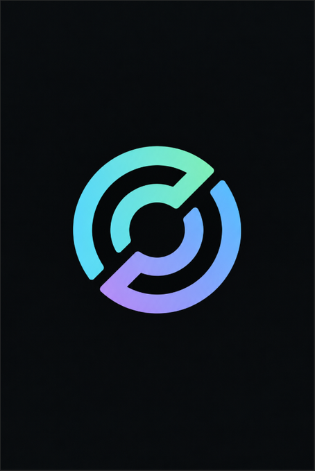 The image features a stylized circular logo in gradient shades of teal and purple against a black background, visually representing Circle, the company issuing USDC stablecoin. This relates to the post by symbolizing Circle's identity as the partner in the newly expanded five-year USDC agreement with Binance, backed by Binance's $100 million investment.