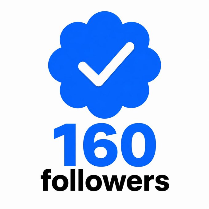 The image displays a blue cloud-shaped verification badge with a white checkmark above the text "160 followers" in bold blue and black lettering. This graphic likely represents a recent follower milestone achieved by the @cryptohdaily account promoted in the accompanying post, which encourages users to engage in a follow-for-follow growth strategy.