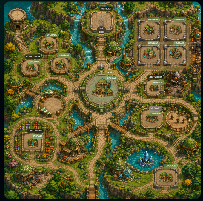 The image shows a detailed map of a village, including buildings and various elements such as trees and water sources like rivers or lakes. The village appears to be expanding with new structures being added, indicating that it is a growing community. There are also different types of buildings within the village, suggesting diverse uses for each structure.

The post about the game features a map of the village, which highlights its expansion and growth over time. It also includes information on how to get ready for factory work in the village, indicating that the game is set in a world where players can engage in farming or other manual labor activities within the village. The post emphasizes the importance of Squadonians who are skilled at farming and building, as these skills are essential for survival and progress in this type of environment.