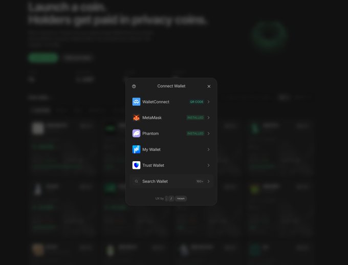 A dark-themed "Connect Wallet" modal is displayed prominently, listing wallet options including WalletConnect, MetaMask, Phantom, My Wallet, and Trust Wallet, with Phantom showing "INSTALLED" status. The image visually supports the post's announcement about integrating @reown_ to enable seamless connections with major Solana wallets like Phantom through a unified interface.