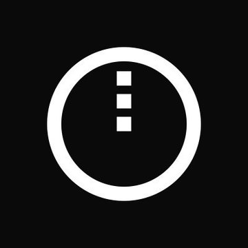 A circular icon with three vertical dots inside on a black background, commonly used as a "more info" or status indicator, accompanies a news announcement that Midnight blockchain data is now available on the Dune analytics platform. The simple design suggests a neutral information indicator paired with the update about Cardano and Midnight's integration on Dune.