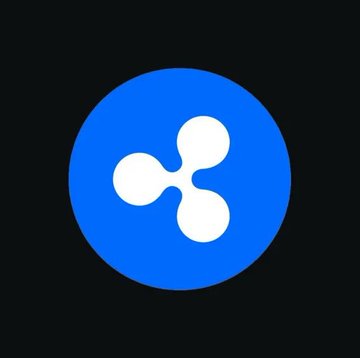 The white Ripple (XRP) logo displayed on a blue circular background.