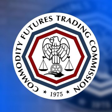 The image displays the official seal of the **Commodity Futures Trading Commission (CFTC)**, founded in 1975, featuring an eagle, balanced scales, and a hexagonal design. It complements the post's claim that CFTC Chairman Mike Selig is preparing the agency for blockchain systems, tokenization, 24/7 trading, and agent-based finance—signaling that the U.S. derivatives regulator is adapting to the evolving digital financial landscape.