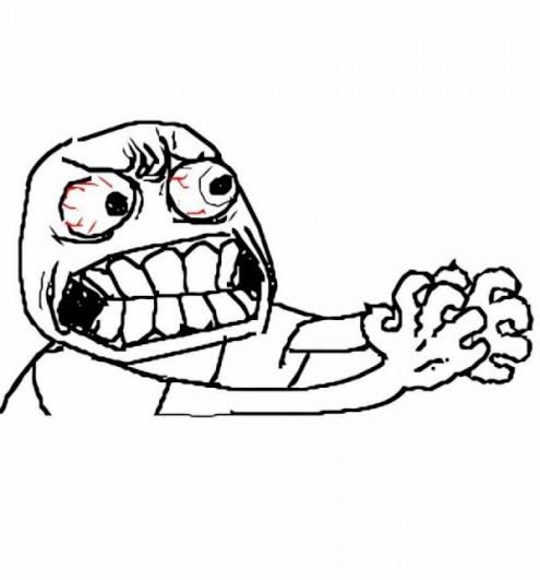 A crudely drawn rage comic face with wide bloodshot eyes, gritted teeth, and a clenched fist is shown, conveying intense excitement or determination, which fits the post's eager tone about acquiring $ANSEM tokens before relocating abroad.