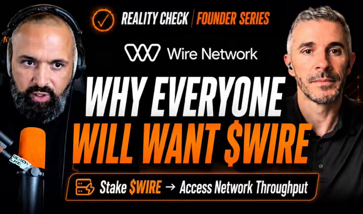 The image features two men wearing headphones with microphones attached to their ears, suggesting they are participating in a podcast or recording session. The background of the image is black, making them stand out against it. The text overlaying the image reads "Why everyone will want $Swire", which seems to be related to the content being discussed on the podcast.