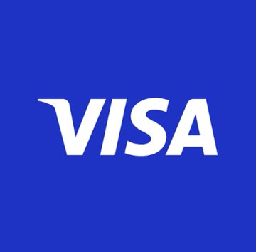 The image displays the Visa logo in white text on a blue background, visually reinforcing the news of Visa's expanded role within the Canton Network as a General Member.