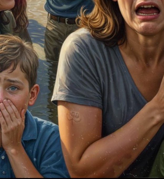 The image shows a close-up of a person's arm with a tattoo, likely a symbol or design that has significance for them. The person appears to be wearing a blue shirt, which contrasts with the white background of the photo. In the background, there is another person who seems to be in distress and crying. The image also contains text that reads "Beeple shilling Trollface nonstop Study". This could possibly be an advertisement or promotional material for a product related to tattoos or artwork by the artist.