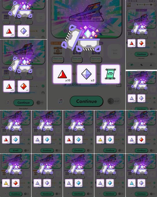 The image features a grid of different images, with each one containing a unique design or pattern. The first row has a purple background with various shapes and symbols, while the second row displays an array of colorful images. The third row showcases a purple background with more shapes and symbols. The fourth row presents a purple background with additional shapes and symbols. Lastly, the fifth row features a purple background with even more shapes and symbols.

The post is titled "B国 Lv.7 x 15箱 二月", which suggests that it might be related to a game or an interactive experience involving shapes and patterns. The image also contains several icons such as a diamond, triangle, and square, further reinforcing the theme of shapes and symbols.