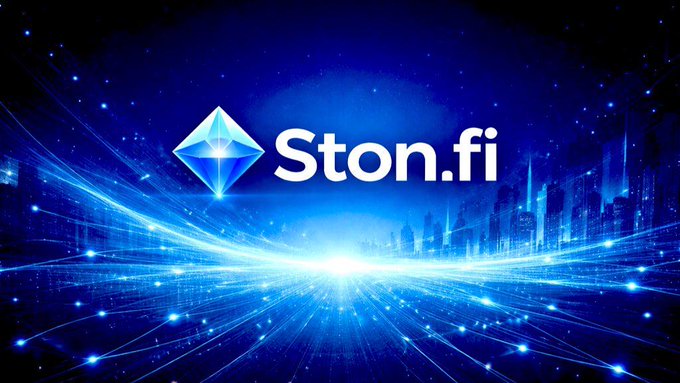 The image features a blue background with white text that reads "STON.fi" followed by "Ton" and "Finn", which suggests that the image might be related to the cryptocurrency industry or blockchain technology. The text also mentions "ston.fi" and "Finn", possibly referring to StonFi, a platform for peer-to-peer lending and other financial services. The image is accompanied by a blue diamond shape with a white border, which could represent a logo or symbol related to the cryptocurrency industry.