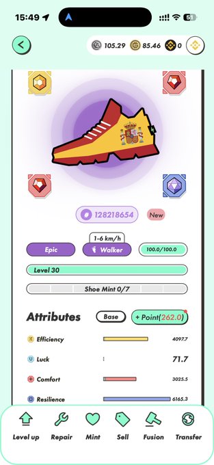 The image shows a phone screen displaying an app called "Stepn" with a shoe design, along with other information about the app's features and benefits. The app has been rated 4.7 stars out of 5 by users, indicating that it is highly recommended or popular among its users.