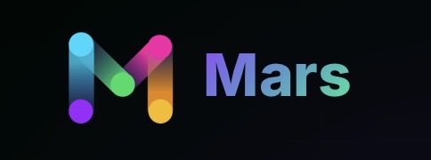 A vibrant MarsChain logo featuring a colorful "M" symbol next to the name "Mars" in gradient text on a black background, promoting a $10 mining project giveaway where participants must follow official accounts and submit their Mars wallet address.