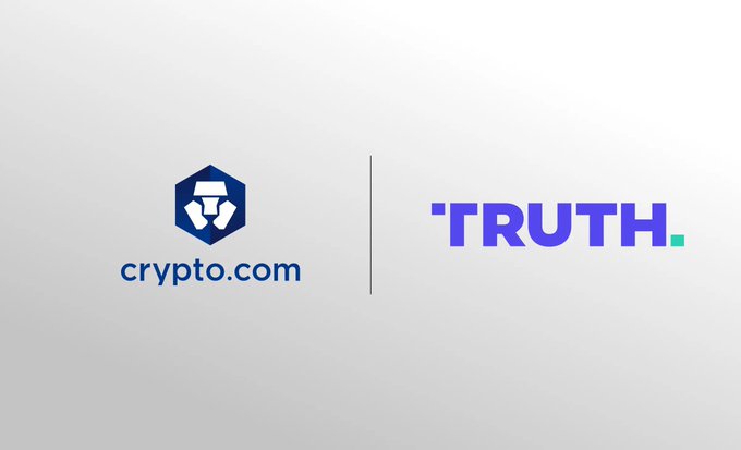 A graphic displays the crypto.com logo next to the 'TRUTH' branding in purple and teal text.