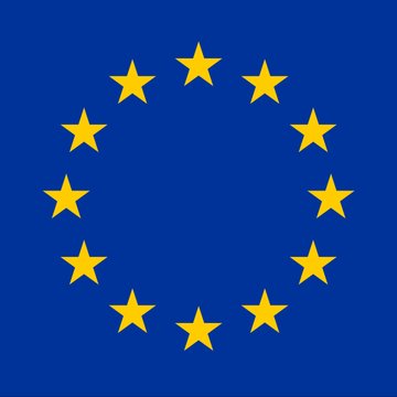 The European Union flag, featuring a circle of twelve yellow five-pointed stars on a blue background.