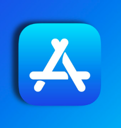 The image displays the Apple App Store icon featuring its signature stylized "A" logo on a blue gradient background. This relates to the post, which discusses a lawsuit alleging Apple allowed a fraudulent Bitcoin wallet app to remain on the App Store despite reports of cryptocurrency theft totaling $1.84 million from multiple victims who entered their seed phrases into the fake app.