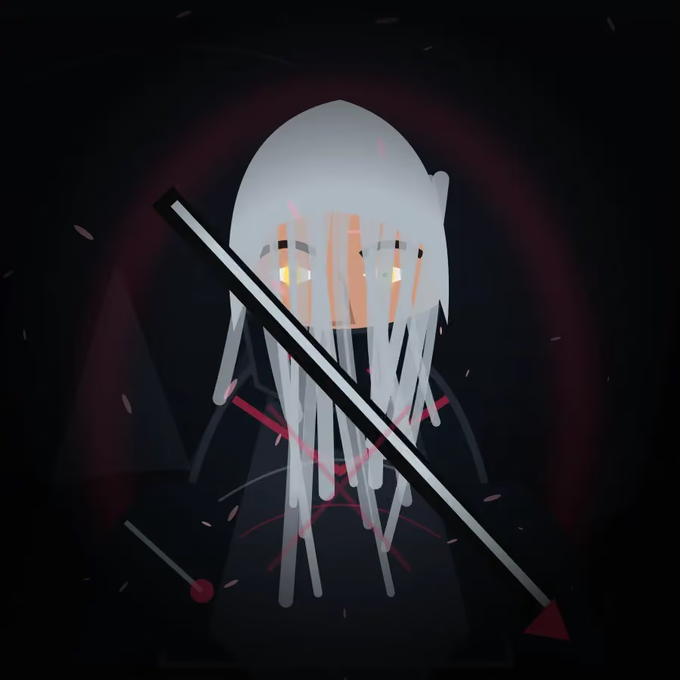 A stylized illustration of a pale, long-haired ronin figure with yellow eyes, set against a dark background with a red circular halo and crossed blade motifs, evokes the cinematic and mysterious tone of the Shadow Ronin NFT giveaway announcement.