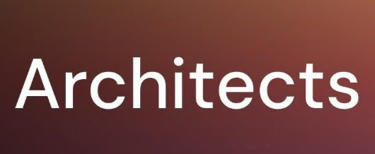 The word 'Architects' displayed in white text on a dark red gradient background.