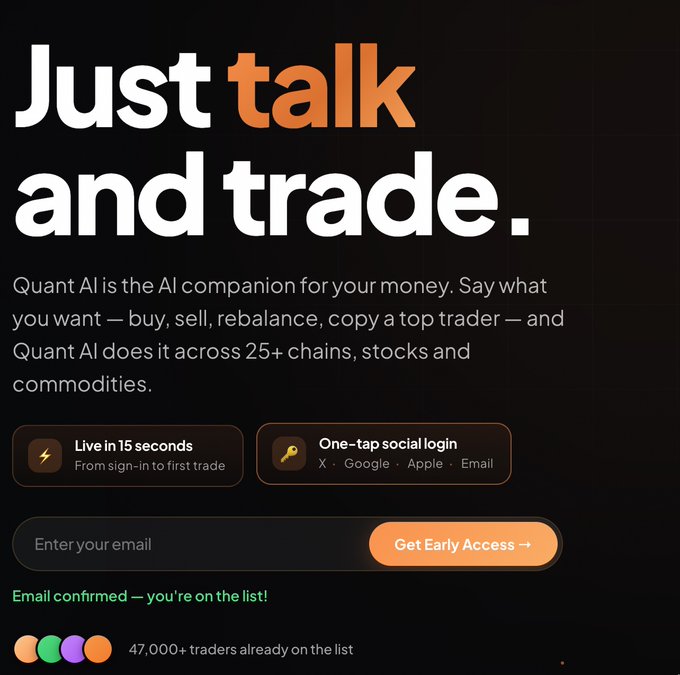 "Gm everyone Dropped my email for the @tryquantio project yesterday and joined the waitlist."
