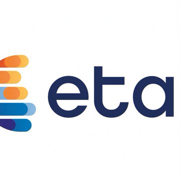 A logo featuring the text "eta" alongside a colorful, stacked emblem in orange, yellow, and blue hues, representing the Electronic Transactions Association, an organization whose CEO's remarks on Bitcoin adoption in the payments industry contextualize the image.