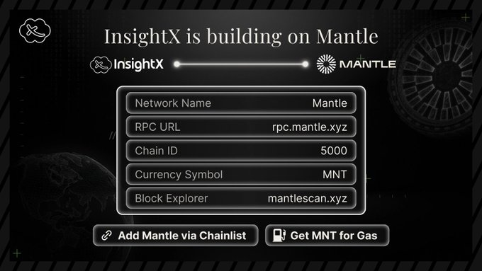 "InsightX is building on @Mantle_Official, a cryptocurrency exchange, as indicated by the network name "Mantle" and the URL "rpc.mantle.xyz". The post also mentions that you should connect your wallet to the Mantle Network to interact with InsightX. This information can help users understand how InsightX is being built on @MantleOfficial and gain knowledge about cryptocurrency exchange operations through the network.