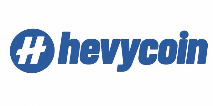 The hevycoin logo featuring a stylized 'H' in a blue circle next to the word 'hevycoin' in blue text.
