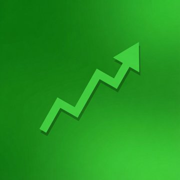 A green upward-pointing arrow on a gradient green background symbolizes the crypto market rally described, visually representing the price surge of Bitcoin and Ethereum.