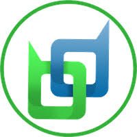 A circular logo featuring intertwined green and blue shapes forming a stylized 'b' or 'd' design.