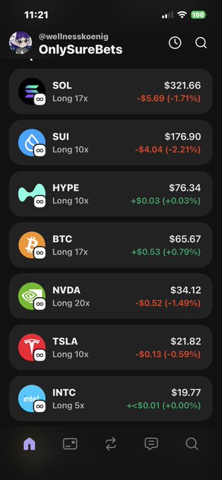The image presents a screenshot of a cell phone screen showing various app icons. The most prominent feature displayed on the screen is a finance app that displays several investment options, including cryptocurrencies like Bitcoin. There's also an Instagram account icon next to the finance app with a post titled "Ich plane die ... mit ein weierfügeigte Zuviel in denen undner hatte Zuviel in denen nach kommand ... 5-10x hoffe zu gute entry ... immer noch net". The app icons and the Instagram post seem to be related, possibly indicating a user's interest in investing in Bitcoin or other cryptocurrencies.