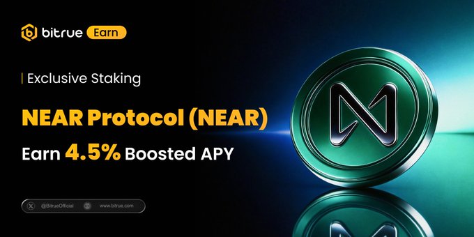 The image shows a close-up view of a green metal coin with the number "N" prominently displayed on it. The coin is set against a black background, creating a striking contrast that emphasizes its details. Above the coin, there's text that reads "NEARProtocol $NEAR is on fire right now $. NEAR has surged nearly 58% over the past 14 days, holding key support levels while attracting strong institutional inflows. With AI and Layer 1 narratives gaining momentum, the trend remains firmly in focus Put your $NEAR to work". The text on the coin seems to be related to a cryptocurrency or digital asset that follows the concept of "NAR" (Near-Rank).