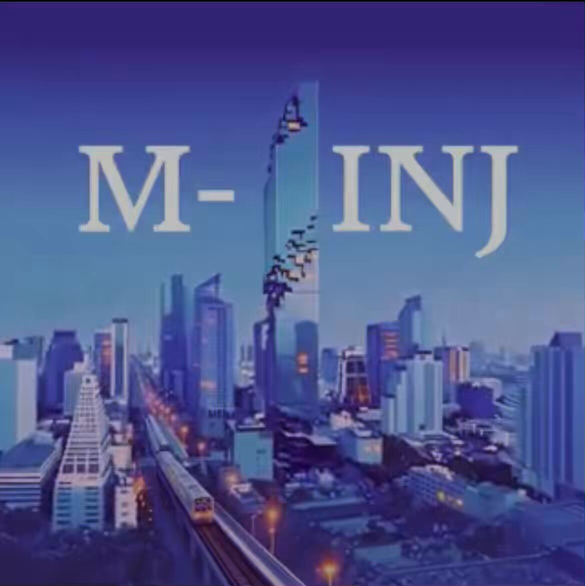 The image shows an aerial view of a city with a train running through its center. The text "M-INJ" is written above the train tracks, indicating that there might be a connection between Injective and M-INJ funds in Asia. The image also mentions that institutional money is starting to flow into these funds, which could potentially lead to significant growth opportunities for investors.