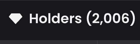 A dark badge displays a white diamond icon alongside the text "Holders (2,006)," celebrating the $GOLDEN meme coin's milestone of surpassing 2,000 holders as referenced in the accompanying post.