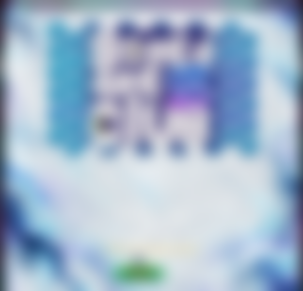 A blurry, abstract image featuring blue and purple tones with what appears to be an indistinct character or symbol in the center.