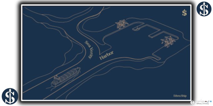 A blueprint-style map of the Elfers Shipyard, illustrating the Vespucci Harbor and Vespucci Beach areas with dock and warehouse layouts.