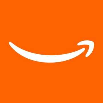 The Amazon logo, consisting of a white curved arrow smile on a solid orange background.