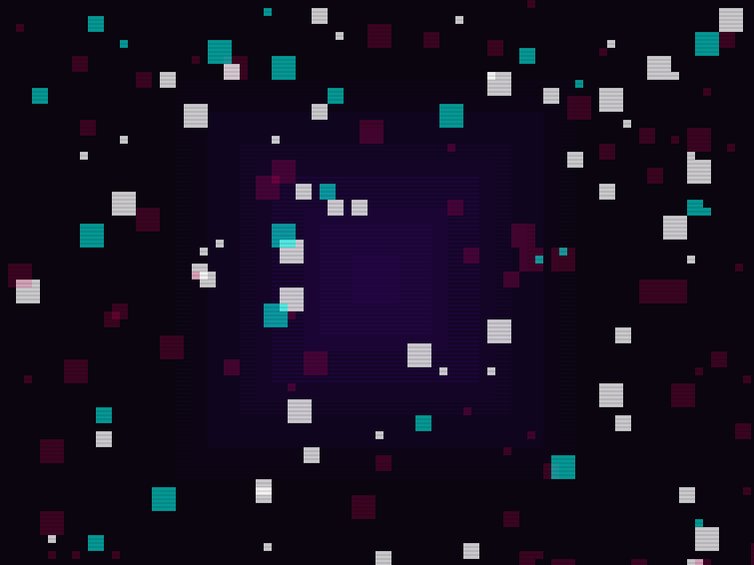 The image features a digital art piece that resembles a starry night sky, with small squares of different colors scattered throughout the frame. The squares are predominantly purple and white, creating an impressionistic and dreamy atmosphere reminiscent of a starry night. The background is dark blue, which further accentuates the vibrant colors of the squares. The image also includes text at the bottom that reads "Good morning !" and "Wringkle of Star" on the left side, suggesting it might be inspired by or related to a popular science fiction franchise like Star Trek.
