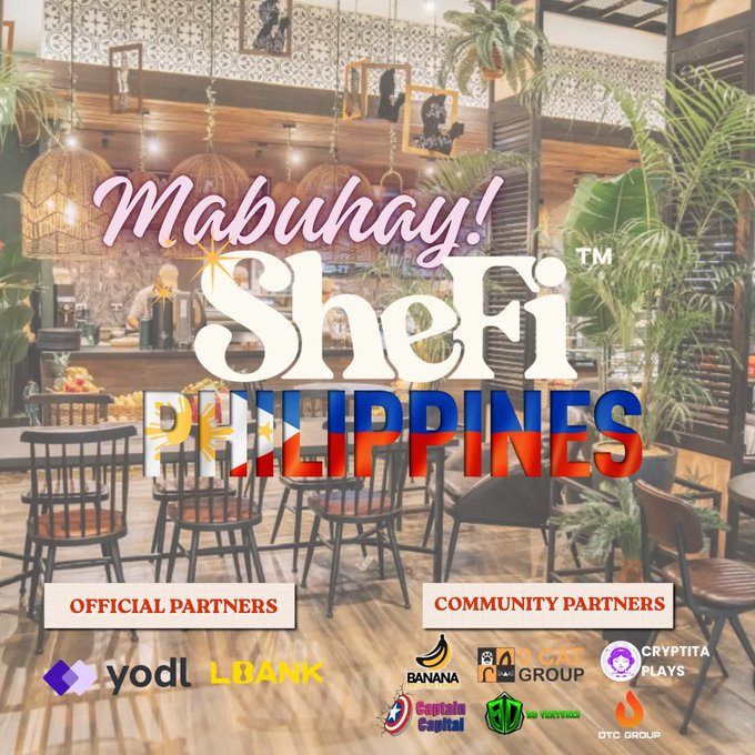 The SheFi in the Philippines is the official partner of Yodl Lbank, Banana, Orange Group, Cryptita Plays, and Eye Capital along with other groups.