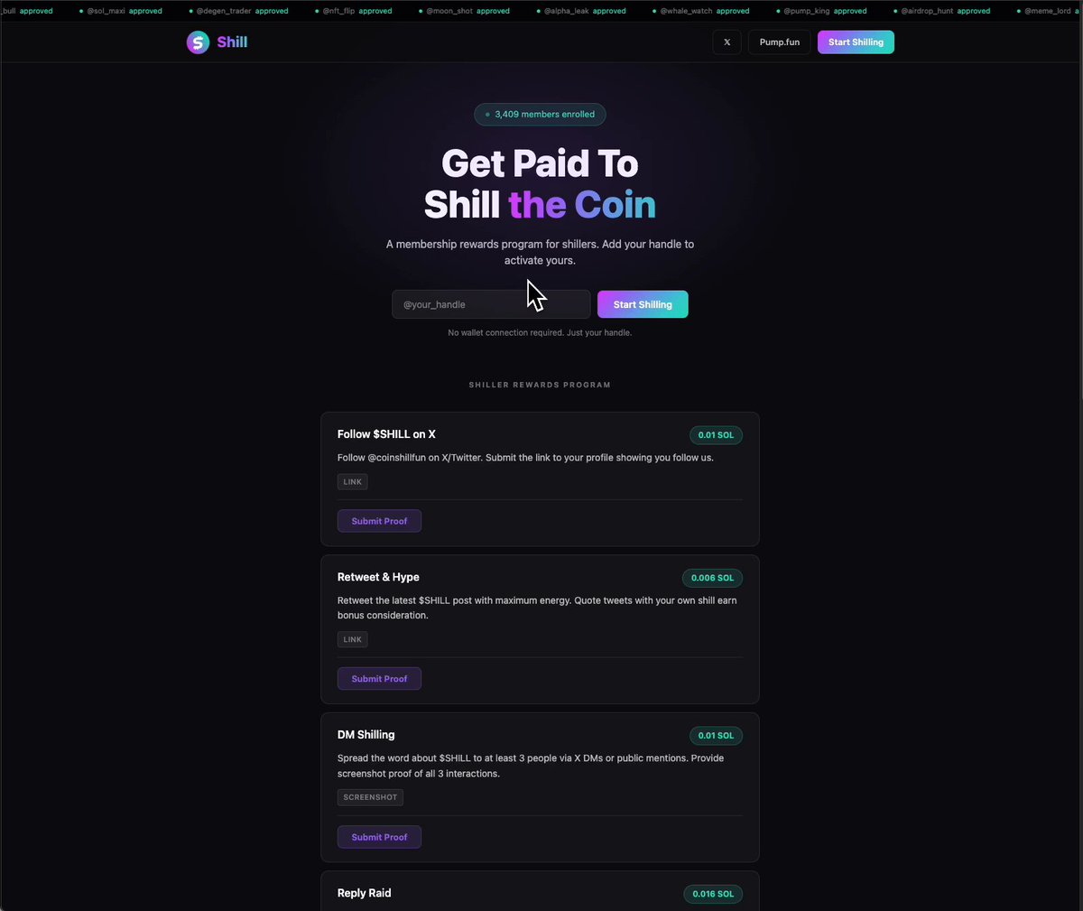 The image displays a screenshot of an online marketplace called coinshill, which allows users to shill their cryptocurrency. The main focus of this platform is the Coin Master feature, where users can easily add and manage their own coin along with multiple coins. The creator of this platform charges a fee for shilling on their coins, as evidenced by the text in the image that says "Get Paid To Shill The Coin". It is stated that the creator rewards community members who help the coin grow through their contributions, such as tweets or other social media posts. This encourages users to actively participate and promotes the growth of the coin within the online cryptocurrency community.