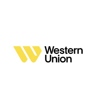 The image displays the Western Union logo, featuring its distinctive yellow "W" symbol alongside the company name "Western Union" in black text. This logo relates to the news announcement that Western Union has launched Stablecard, a Visa-enabled crypto card powered by its Solana-based USDPT stablecoin.