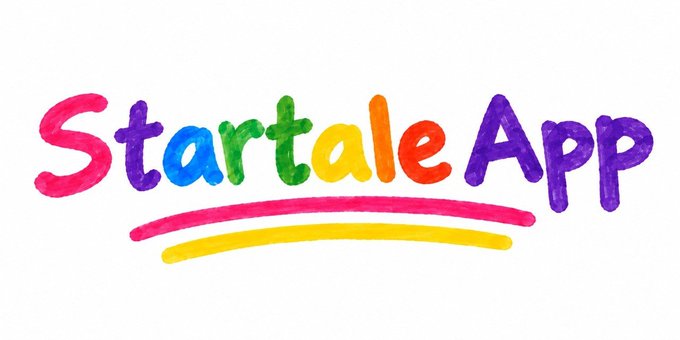 A colorful logo with the text "Startale App" in rainbow colors with a pink and yellow underline beneath it.