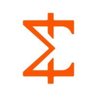 An orange stylized symbol resembling a currency sign on a white background.