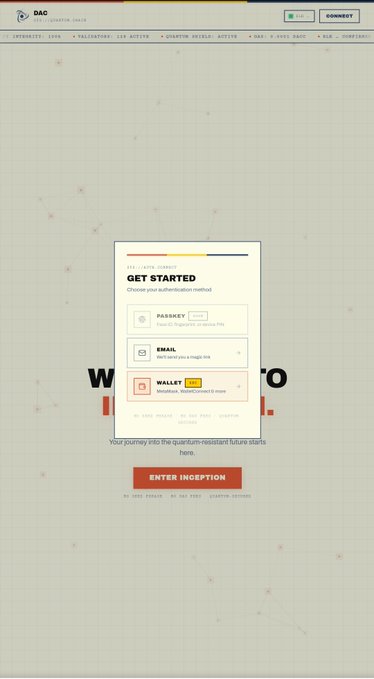 The image shows a screenshot of a website called dac chain with a message from someone named "@dac_chain" who is having trouble logging into their account. The person has been trying to log in for two days without success, and they are seeking help. The screenshot also includes the words "connect wallet", which suggests that the user might be facing difficulties connecting their wallet to the website.