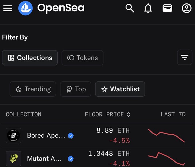 ursa-seo's OpenSea app displays a black screen with a blue header and white text, featuring a list of cryptocurrency transactions.