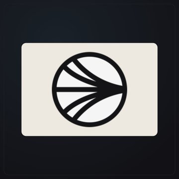 Minimalist black and white logo featuring a circular design with stylized wing or leaf patterns on a cream/off-white background.
