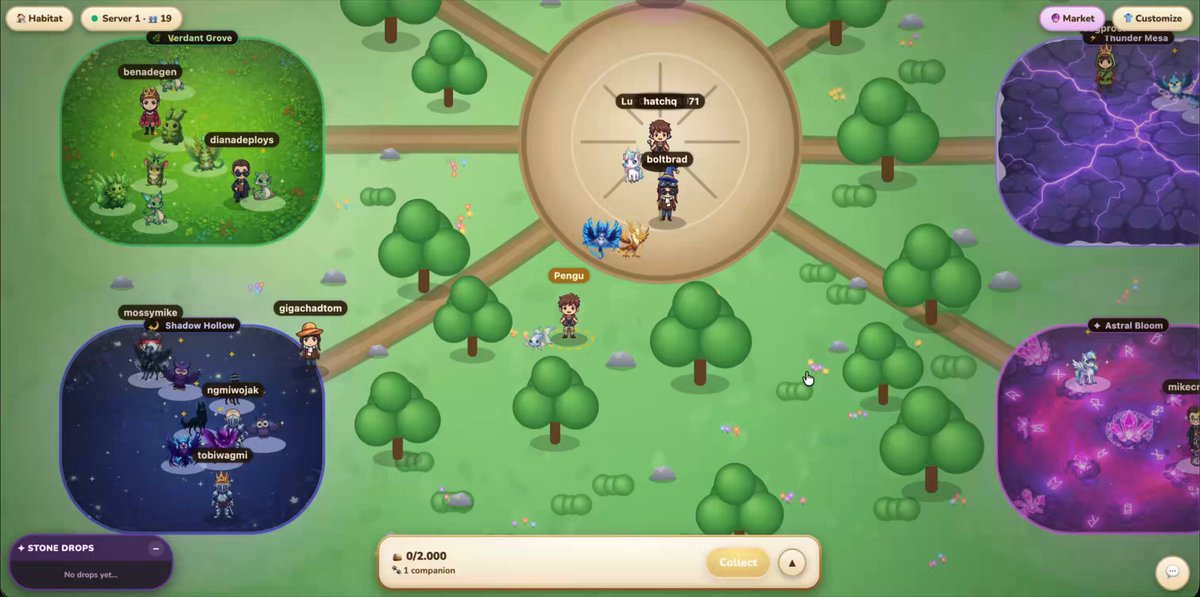 The image shows an interactive game with four different maps displayed on its screen. The game appears to be designed for players to engage in various activities within these maps, such as farming or exploring. There are also several players visible in the game, some of whom have been actively participating and others who seem to be waiting their turn. The post is written in Turkish and includes information about the number of active players, the total number of players, and the amount of money available for playing the game.