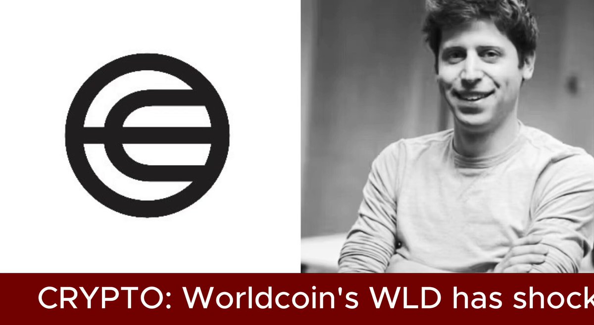 The image features a man with a beard, wearing a gray shirt, posing for a photo. The background of the image is white, which contrasts with the black text that reads "Crypto: Worldcoin's WLD has shock". This juxtaposition creates an interesting visual effect and draws attention to the post about Cryptocurrency.
