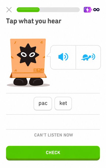 The image shows a screenshot of an app called "TAP WHATEH you hear", which appears to be in a mobile game format with a cartoon box character at the top, labeled as a robot or character from a comic book. The main focus is on the text that says " Tap what you hear" and provides instructions for the user's audio response, encouraging them to mimic what they heard by tapping the respective button. The surrounding text seems to explain how to successfully complete an exercise related to this app.