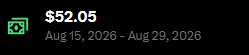The image displays a payout notification of $52.05 for the period of Aug 15, 2026 – Aug 29, 2026, likely from a platform like X (Twitter) creator earnings. It illustrates the creator's acknowledgment of receiving their final payout before upcoming eligibility changes take effect.