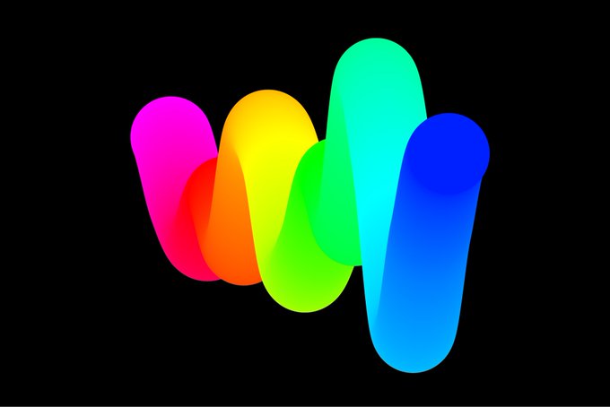 A vibrant, multicolored squiggle NFT artwork displayed against a black background, symbolizing the rainbow-colored "Bold Squiggle" piece the post references as a savvy art investment poised for appreciation, akin to how Punks revolutionized PFP NFTs.