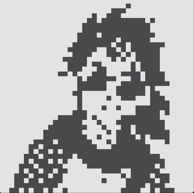 A pixelated, low-resolution image shows a dark figure wearing a hooded sweatshirt with a skull design, styled as a digital glitch or noise art piece. The crude, blocky aesthetic reinforces the tweet's point about how this stylized "Normie" art collection has gained popularity and attention despite not requiring users to actually hold any NFTs.