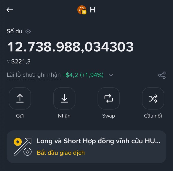 The image shows a post about playing the Lottery on Binance Web3, with an advertisement for a short hop wallet. The post includes text in both English and Vietnamese, as well as images of coins and other elements related to the lottery game. The main focus is on the wallet, which is described as "long" and "short," suggesting that it may be suitable for players looking for different types of tokens or coins.